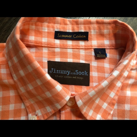 Jimmy & Sook Crab Logo check button down shirt szL - Picture 4 of 5